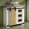 Waschbeckenunterschrank 68x64cm 'Slyder' Mango weiß & natur