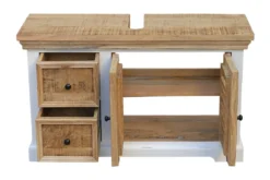 Waschbeckenunterschrank 100x60cm 'Nizza' Mango weiß natur 2Türen