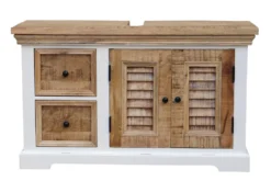Waschbeckenunterschrank 100x60cm 'Nizza' Mango weiß natur 2Türen