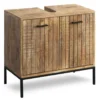 Waschbeckenunterschrank 60x60cm 'Life' Mango & Metall schwarz