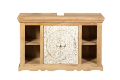 Waschbeckenunterschrank 107x68cm 'Tibet' Mango natur & weiß antik