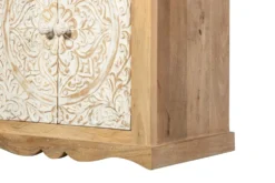 Waschbeckenunterschrank 65x68cm 'Tibet' Mango natur & weiß antik