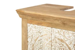 Waschbeckenunterschrank 65x68cm 'Tibet' Mango natur & weiß antik