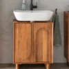 Waschbeckenunterschrank 60x64cm 'Curves' Mango massiv dunkelbraun