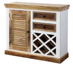 Weinkommode 103x90cm 'Korsika' Mango weiß natur