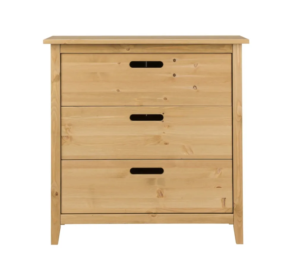 Wickelkommode 91cm mit Aufsatz "Maja" Kiefer massiv laugenfarbig