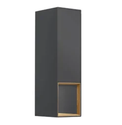 Wohnwand I 285cm 'Locarno' Wildeiche massiv & MDF anthrazit inkl.Beleuchtung