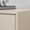 Wohnwand II 285cm 'Locarno' Wildeiche massiv & MDF creme inkl.Beleuchtung