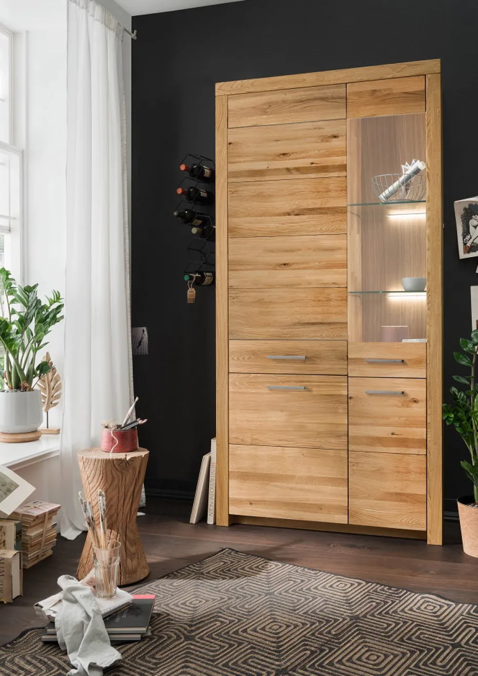 Wohnwand III "Dover" Wildeiche geölt WZ-0169