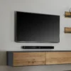 Wohnwand IV 320cm 'Locarno' Wildeiche massiv & MDF anthrazit